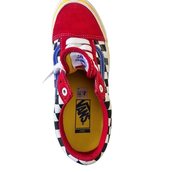 VANS Old Skool Pro x Brighton Zeuner Red Checker Blue Men’s Size 6 Women 8.5-9 - Picture 7 of 12